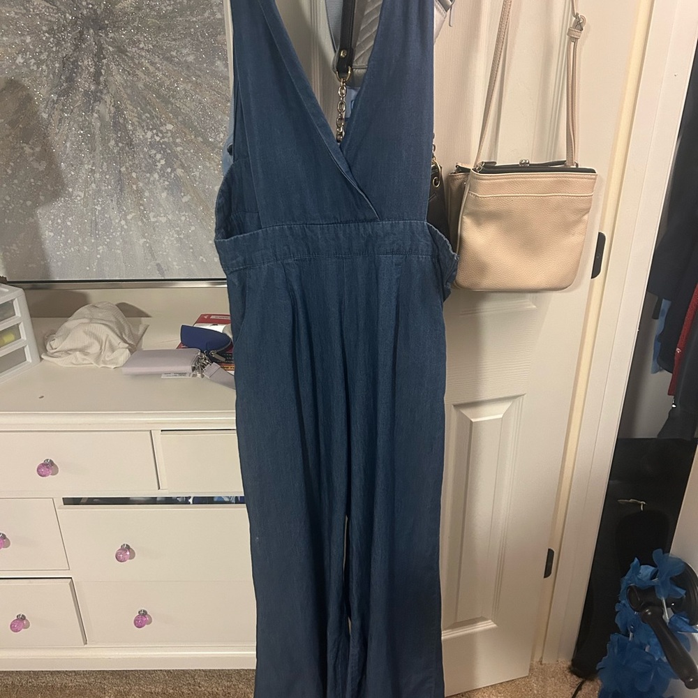 Active USA Blue Straight Leg Jumpsuit